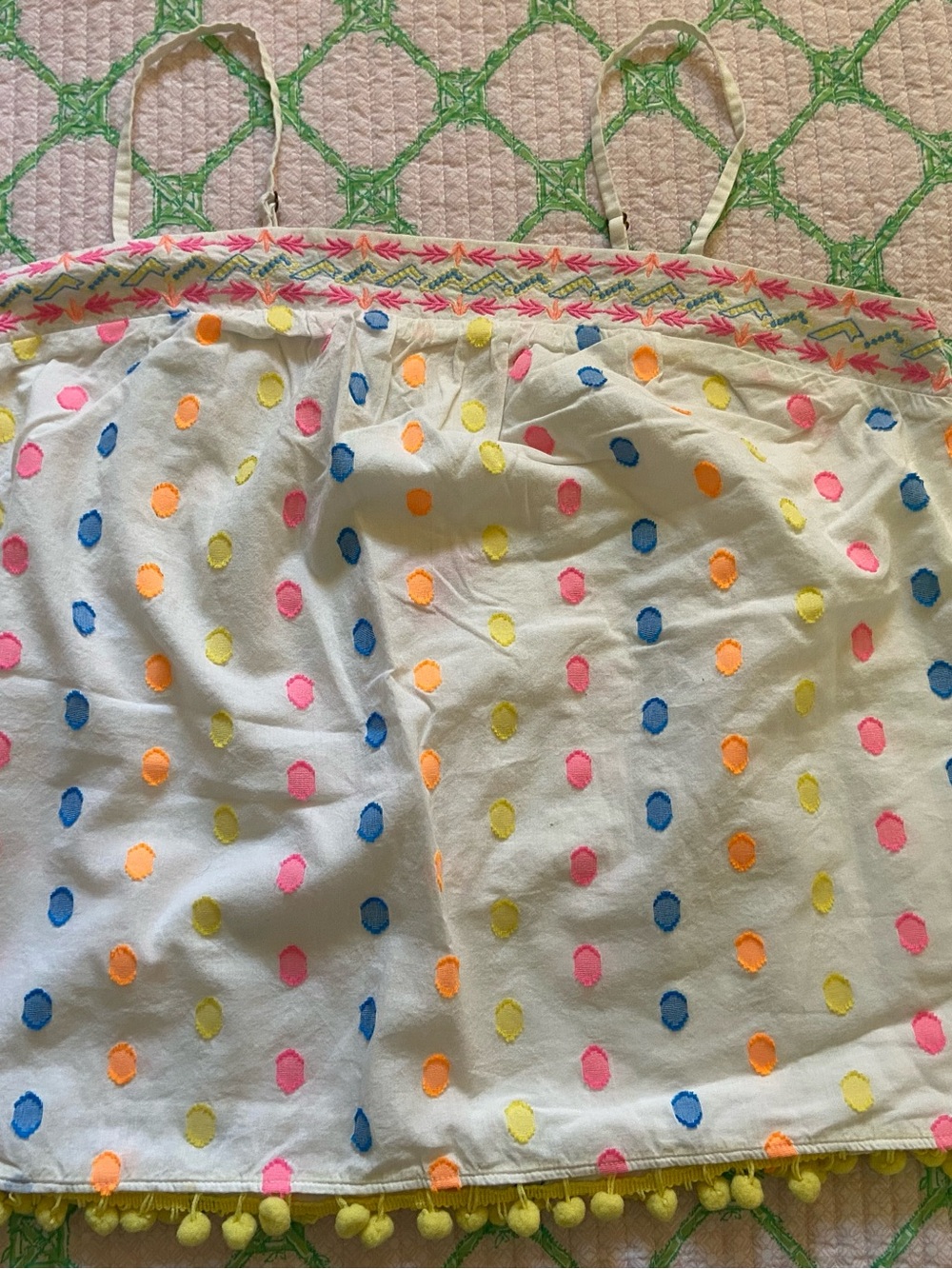 Lilly Pulitzer White Polka Dot Pajama Tank with Neon Dots! Women’s! EUC!